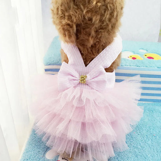 Puppy Summer Clothes Dog Dress Small Dog Clothes Tutu Skirt Princess Wedding Evening Dress Cat Outfit Girl Dog Clothes