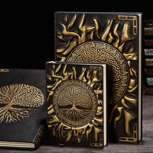 Vintage Tree of Life A5/A6 Diary Notebook Journals Handcraft Embossed Leather Diary Bible Book Travel Planner School Office Gift